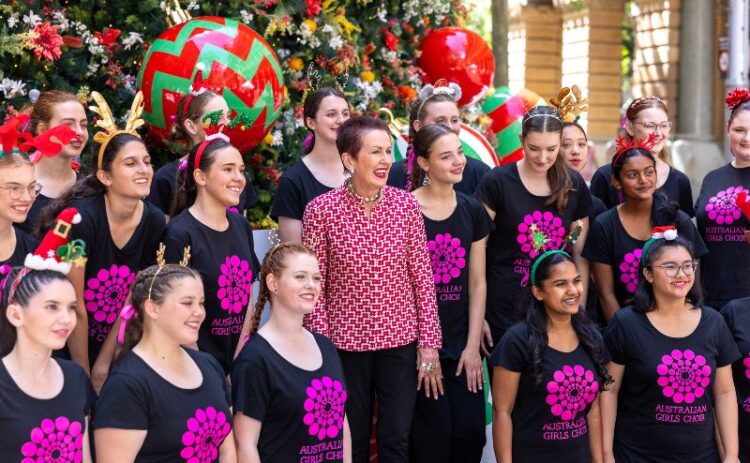 Mayor Clover Moore with the Australian Girls Choir